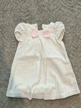 Janie and Jack, White and Pink A-line dress, 6-12 months